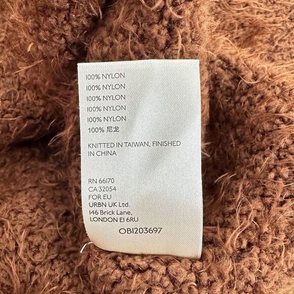 Free People Icing Pullover Sweater S Brown V Neck Eyelash Knit Fluffy Slouchy - Picture 11 of 16